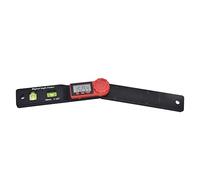Hyuduo Règle d'angle, Rapporteur de Règle d'angle Numérique ABS 0 à 200 Degrés avec Niveau à Bulle, Précision de 0,01 Degrés, Outil de Mesure de 180 Mm pour le Travail du Bois, la Décoration de
