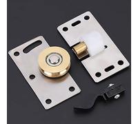 Hyuduo Roue de Porte Coulissante, 2 Pièces Roulement à Billes en Acier | Poulie entièrement en cuivre, coulissante silencieuse, ensemble d\'outils de frein, glissière réglable, porte en bois