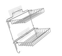 Hyuduo Support de Rangement Pliant en Acier Inoxydable, Organisateur Peu Encombrant avec étagères à 2 Niveaux pour Salle de Bain et Cuisine