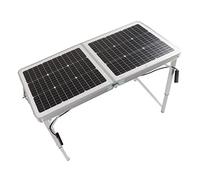 Hyuduo Table de Panneau Solaire Pliable 100 W Mono Table de Panneau Solaire avec Cadre en Alliage d'aluminium Double Sortie USB IP68 étanche Portable pour Camping Pique-nique Utilisation en Extérieur