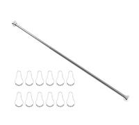 Hyuduo Tringle à Rideau de Douche Réglable en Acier Inoxydable, Tringle à Ressort avec 12 Crochets, Rétractable de 80 Cm pour Salle de Bain, Balcon, Armoire, Rideau de Fenêtre