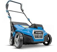 Hyundai Balai à Gazon Artificiel sans Fil de 38 cm 40 V (2 x 20 V), Moteur sans balais, Sac de Collecte de 45 L, 5 réglages de Hauteur, 2 Batteries 4,0 Ah et Chargeur