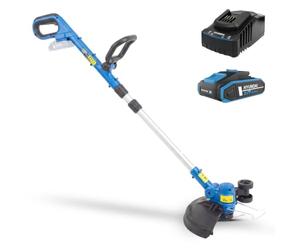 Hyundai Tondeuse à Gazon sans Fil, Largeur de Coupe de 30 cm, Batterie 20 V, Batterie 2,0 Ah, 1,8 kg, tête réglable