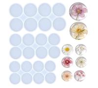 HyzaPhix Moule Resine Epoxy Bijoux, 3 Pièces Moule Silicone Ronds, Moulle Porte-Clés pour la Fabrication de Boucles D'oreilles, Colliers et Pendentifs (Ronds)