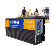 HYZHANHONG ,72V to 110V 60HZ,Onduleur de Puissance 3000W DC 12V24V48V60V72V vers AC 110V Onduleur sinusoïdal Pur avec écran LCD et Prises AC pour Camping, RV, Voyage Hors réseau