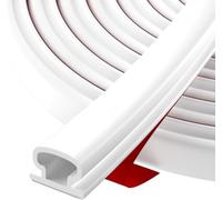 Hzetuu Joint de Porte Autocollant Caoutchouc - Bande d'Étanchéité Isolation Phonique, Efficacité Énergétique, Résistance aux Intempéries pour Fenêtres, Portes d'Entrée & Intérieurs, Blanc, 3 Mètres