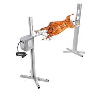 hzexun Rotisserie et Gril de Barbecue pour cochons de Lait,Tourner jusqu'à 100 kg de Porc,Set de brochettes électriques Acier Inoxydable pour feu de Camp, Camping pour cochons de Lait et agneaux