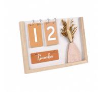 Hzoibyze Calendrier Bureau Porte-Vase à Fleurs Séchées Interchangeable Cadre Calendrier Table Arrangement Floral Séché Compact pr Intérieur