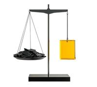 Hzoibyze Sculpture Décorative Balance Scale Ornement Statue Figurine Finition Métal/résine Socle Stable Soutenant Adaptée au Bureau 'Entrée Comptoir d'accueil, Balance De Style B
