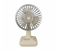 Hzoibyze Ventilateur de Bureau Vintage Style Rétro Silencieux Cinq Pales Moteur sans Fil Portable Ventilateur d'Appoint Réglable USB Adapté pour Salon Chambre Bureau Décoration, Cream White