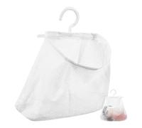Hzomif Lot de 4 paniers à linge polyvalents avec pinces à linge, sac à fruits, rangement de voyage, lavable, à suspendre avec crochet pour pinces à linge, filet de rangement