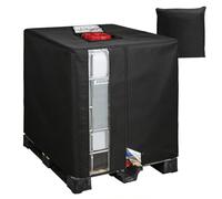 HZOUHONG Bache pour Cuve 1000L IBC Anti UV Noir 420D, 120x100x116 cm Housse de Protection pour Cuve 1000L Conteneur IBC, Bâche de Réservoir Cuve d'eau 1000L Couvercle avec Fermeture Éclair