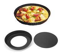 Hztyyier 9 pouces Moule à Tarte à Fond Amovible, Moule à Quiche Antiadhésif pour Tarte Pizza Gâteau Rond
