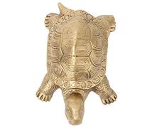 Hztyyier 9CM Figurine Tortue, Main Tortue en Laiton Statue Cuivre Longévité Tortue Chinois Feng Shui Ornement