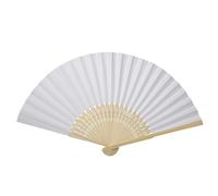 Hztyyier Eventail en Papier Couleurs Variées Côtes de Bambou Ventilateur Pliant Portable pour Peinture Calligraphie Décoration de Fête Bricolage (blanc)