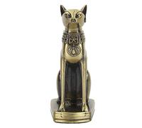 Hztyyier Statue Chat Ornement Égyptien Antique, Figurine Décorative en Métal, Décor de Bureau, 8.5 x 6.5 x 15 cm
