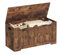 Hzuaneri Coffre de Rangement, Banc de Rangement, Banc à Chaussures, 2 Charnières Stables, 40 x 100 x 48 cm, pour Entrée, Chambre, Salon, Brun Vintage SB01001X