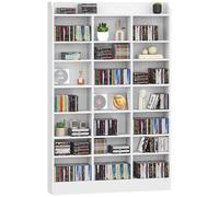 Hzuaneri Étagère Bibliothèque, Rangements pour CD et DVD 8 Niveaux, Meuble de Rangement multimédia, Armoire de Rangement CD pour 747 CDs pour Le Salon, Bureau, 17 x 100 x 154,5 cm, Blanc CR18003X