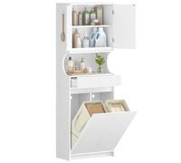 Hzuaneri Meuble Salle de Bain avec Panier à Linge, Colonne Salle de Bain