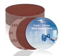HZXBGF Disques Abrasifs Grain 180 225 mm en Maille pour Ponceuses à Perche | 10 PCS, Anti-Colmatage Sans Poussière, Fixation Scratch, Abrasif Oxyde d'Aluminium, Ponçage Lissage Enduit Mural Bois Métal