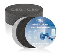 HZXBGF Disques Abrasifs Grain 80 225 mm en Maille pour Ponceuses à Perche | 10 PCS, Anti-Colmatage Sans Poussière, Fixation Scratch, Abrasif Carbure de Silicium, Ponçage Lissage Enduit Mural Bois Métal