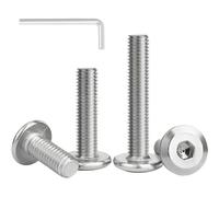 HZXINYI 10 Pièces Vis à Tête Plate avec Hexagonale Intérieure M6 x 50mm, Vis de Machine Boulons à Six Pans en Acier Inoxydable A2 V2A avec Clé Hexagonale