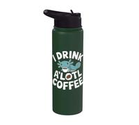 I Drink A'Lotl Coffee - Café Axolotl Stainless Steel Insulated Water Bottle