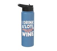 I Drink A'Lotl Wine - Buveur de vin amusant Axolotl Stainless Steel Insulated Water Bottle