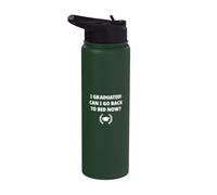 I Graduated Can I Go Back To Bed Now Humour Funny Graduation Humour Stainless Steel Insulated Water Bottle