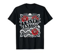 I Hate Tattoos - Amoureux des Tatouages, Artiste de Tatouage, encré T-Shirt Graphique avec Valeur, Homme, Noir, L