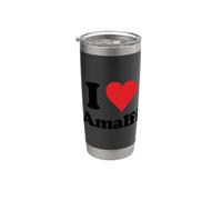 I Heart Amalfi Italy Love Italian Souvenir Gobelet isotherme en acier inoxydable double paroi