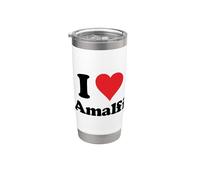 I Heart Amalfi Italy Love Italian Souvenir Gobelet isotherme en acier inoxydable double paroi
