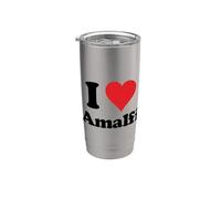 I Heart Amalfi Italy Love Italian Souvenir Gobelet isotherme en acier inoxydable double paroi