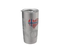 I Heart Flag of Norway Norge Norvège Home Love Gobelet isotherme en acier inoxydable double paroi