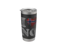 I Heart Flag of Norway Norge Norvège Home Love Gobelet isotherme en acier inoxydable double paroi