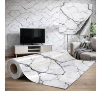 I K H E Malarka 1,8 m² Revêtement mural autocollant PET 60x300 cm - Film décoratif effet marbre - Rouleau imperméable et facile d’entretien pour mur et plafond (YP-117)