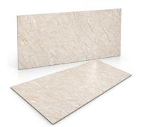 I K H E Malarka Panneau mural aspect marbre - Revêtement mural en PVC de qualité supérieure | 120 x 60 cm | 2,5 mm d'épaisseur |Alternative au carrelage et au marbre | Montage DIY (Beige 01)