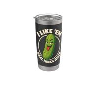 I Like Em Real Thick and Juicy Funny Pickle Pun Foodie Humor Gobelet isotherme en acier inoxydable double paroi