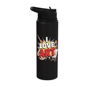 I Love Art Artiste Peintre Peinture Colorée Stainless Steel Insulated Water Bottle