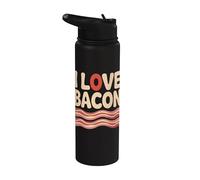 I Love Bacon Déclaration humoristique amusante Stainless Steel Insulated Water Bottle