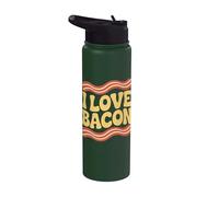 I Love Bacon Trendy Humour Meat Amateur Stainless Steel Insulated Water Bottle
