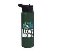 I Love Biking Adventure Nature Cycliste Stainless Steel Insulated Water Bottle