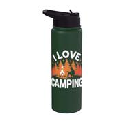 I Love Camping Forest Adventure Feu de camp Stainless Steel Insulated Water Bottle