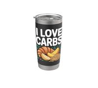 I Love Carbs Pain Pâtes Insolites Fun Gobelet isotherme en acier inoxydable double paroi