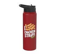 I Love Chicken Strips Food Humour Design Fun Stainless Steel Insulated Water Bottle