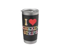 I Love Chicken Strips Retro Funny Chicken Lover Amateur de restauration rapide Gobelet isotherme en acier inoxydable double paroi