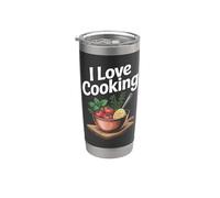 I Love Cooking Culinary Athusiast Art Gobelet isotherme en acier inoxydable double paroi