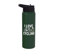 I Love Cycling Casque de vélo Passion Stainless Steel Insulated Water Bottle