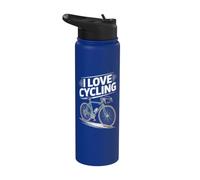 I Love Cycling Enthusiast's Passion Vélo Stainless Steel Insulated Water Bottle