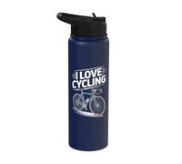I Love Cycling Enthusiast's Passion Vélo Stainless Steel Insulated Water Bottle